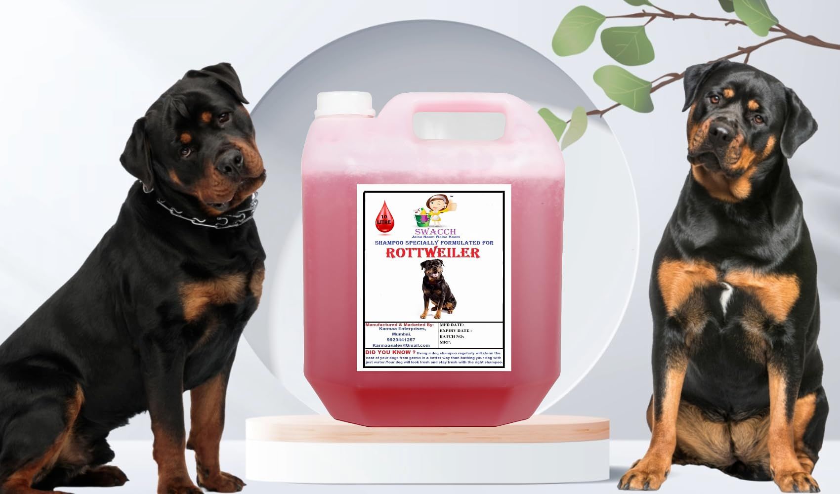 Swacch Shampoo Specially Formulated for Rottweiler (10 Litre) Jasmine