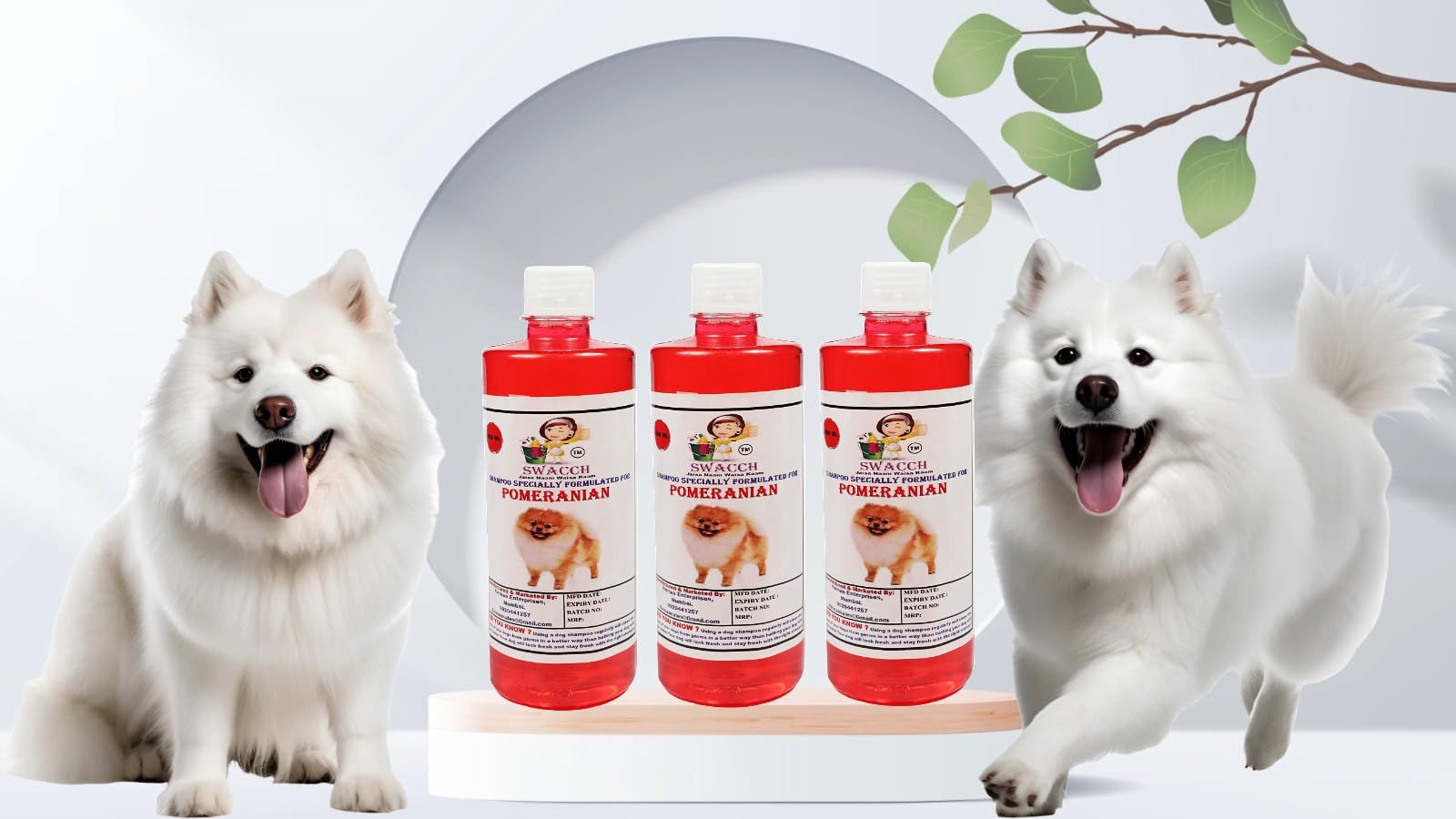 Swacch Shampoo Specially Formulated for Pomeranian (500ml) (Combo Pack of 3) Jasmine