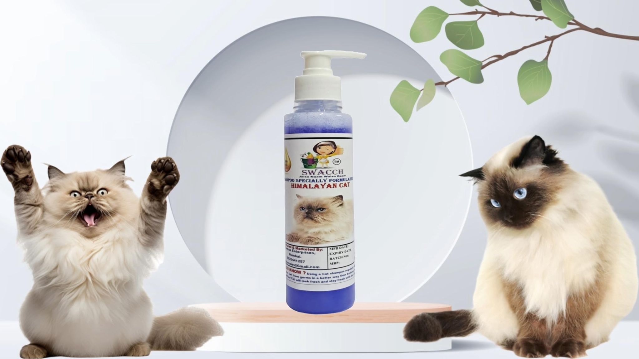 SWACCH Premium Shampoo for Himalayan CAT (200ML) Lavender