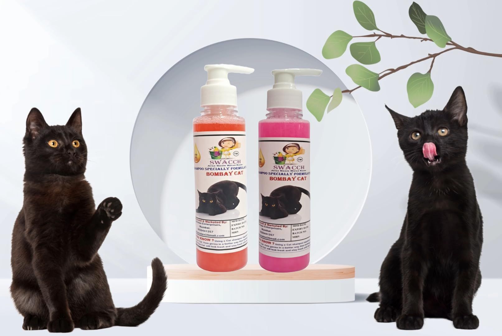 SWACCH Premium Shampoo for Bombay CAT (200ML) (Combo Pack of 2) Jasmine & Rose