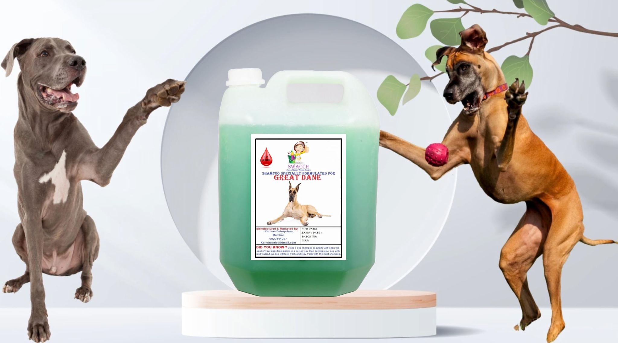 Swacch Shampoo Specially Formulated for Great DANE (10 Litre) Neem Alovera