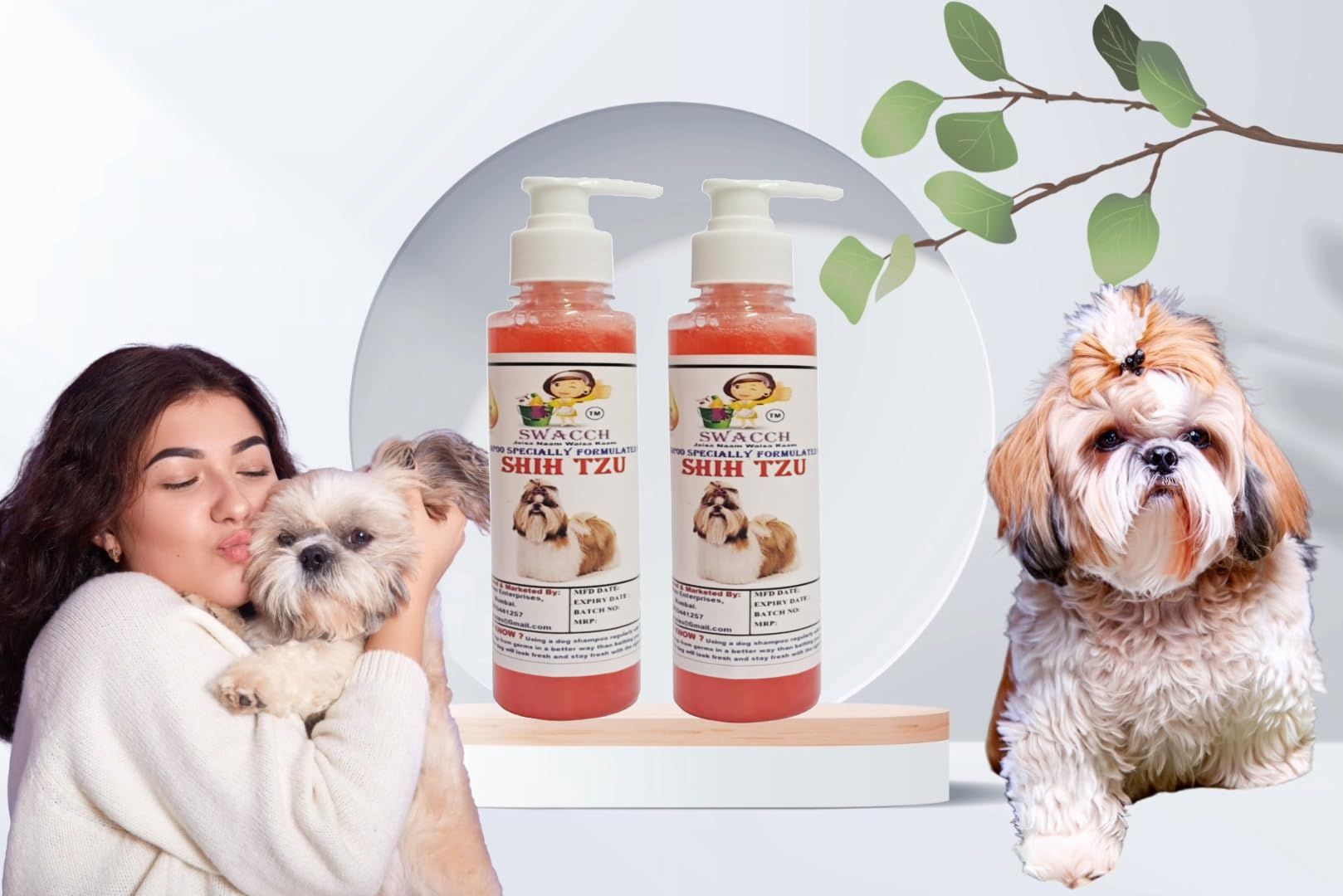 SWACCH Premium Shampoo for Shih TZU (200ML) (Pack of 2) Strawberry