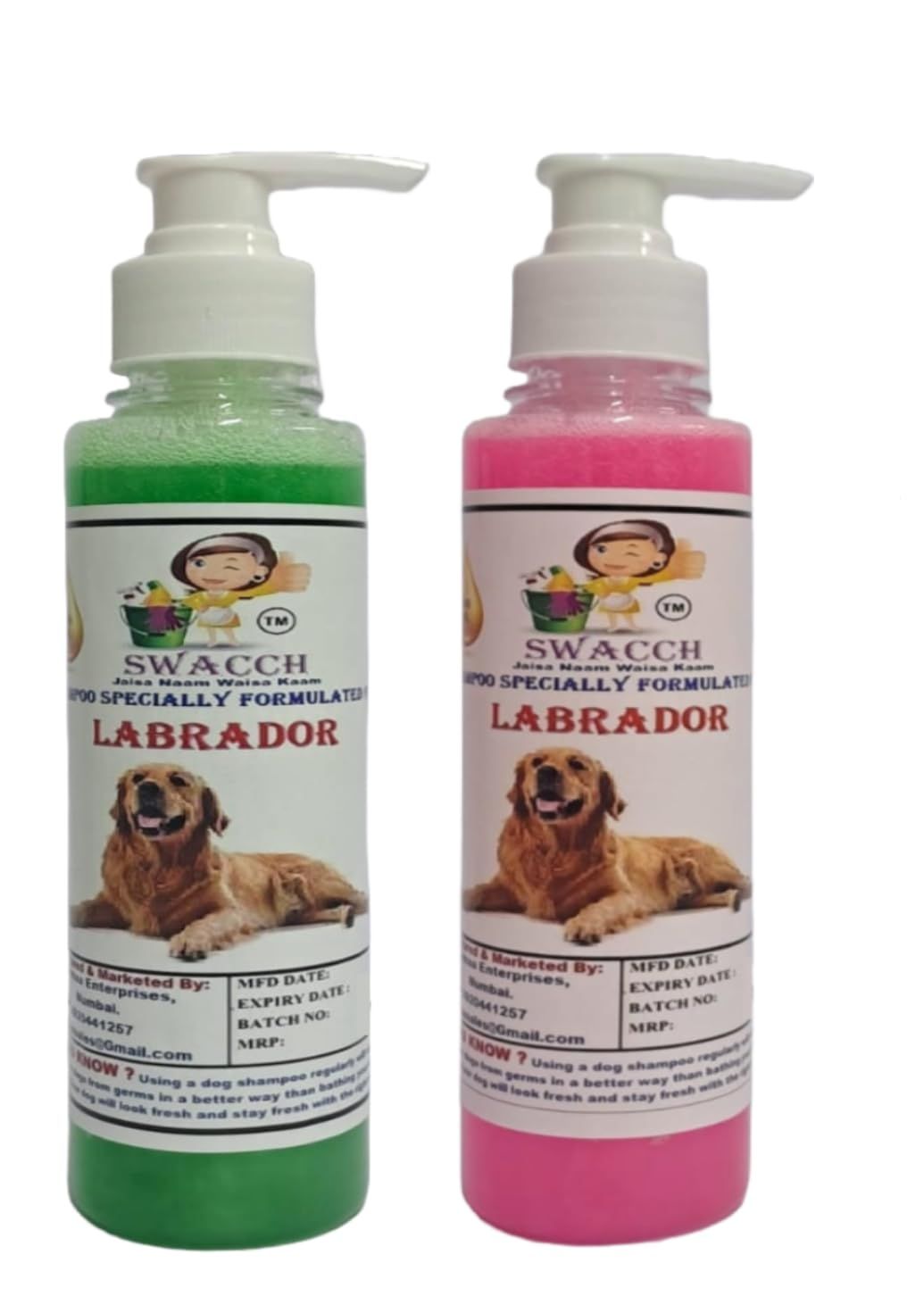 SWACCH Premium Shampoo for Labrador (200ML) (Combo Pack of 2) NEEM ALOVERA & Rose