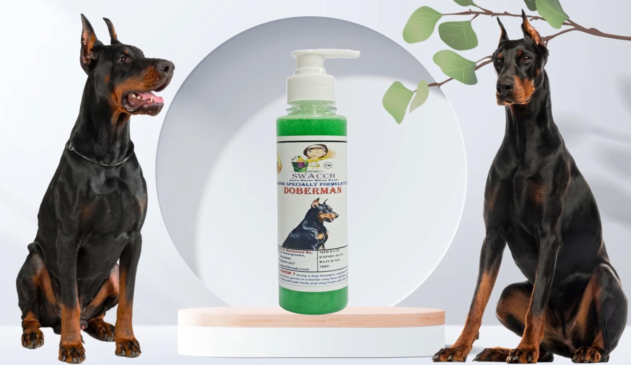 SWACCH Premium Shampoo for Doberman (200ML) NEEM ALOVERA