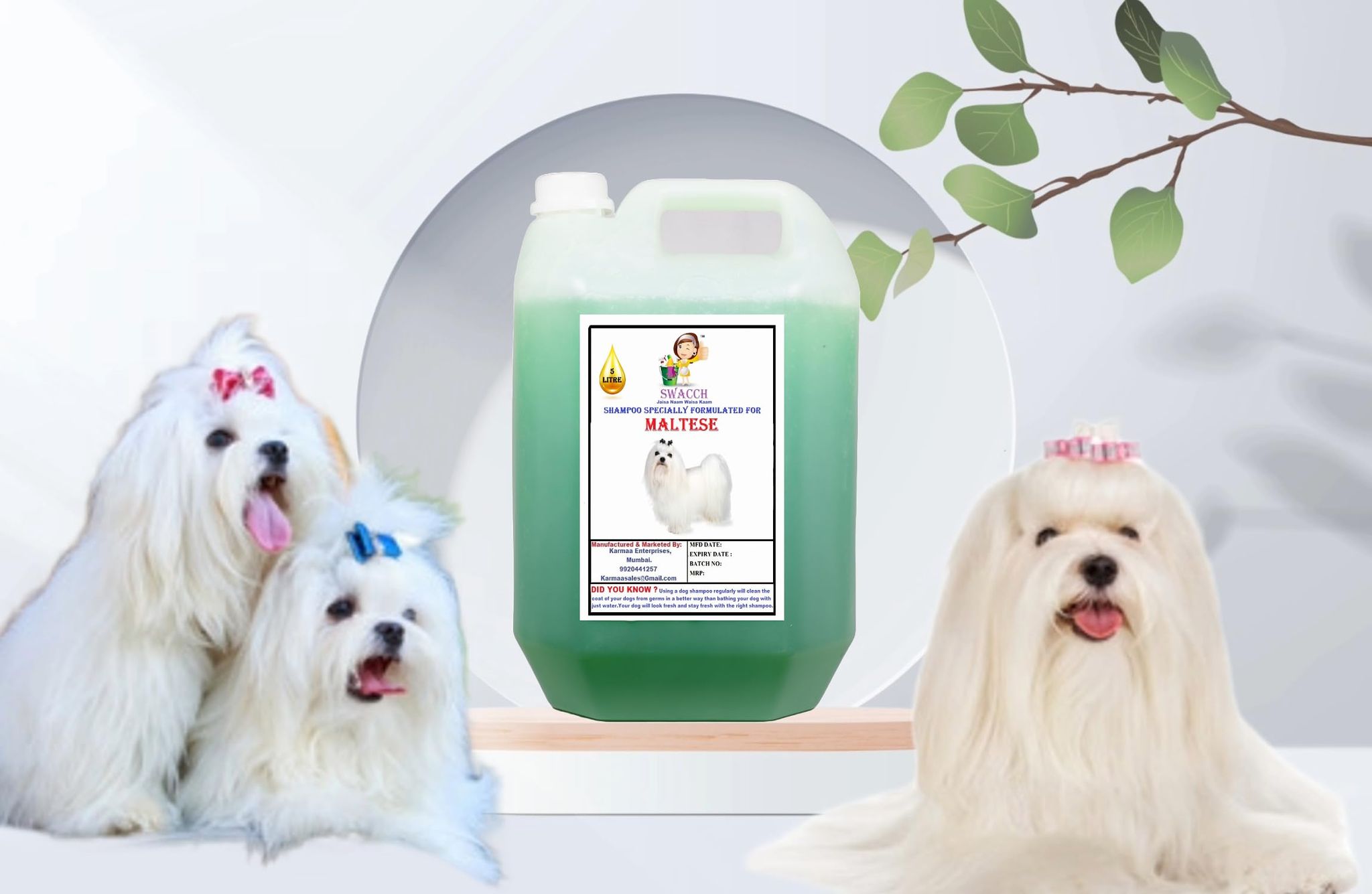 Swacch Shampoo Specially Formualted for Maltese (5 Litre) Neem Alovera