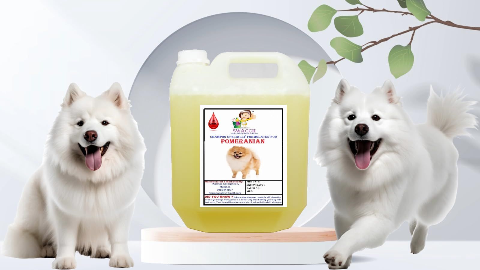 Swacch Shampoo Specially Formulated for Pomeranian (10 Litre) Lemon