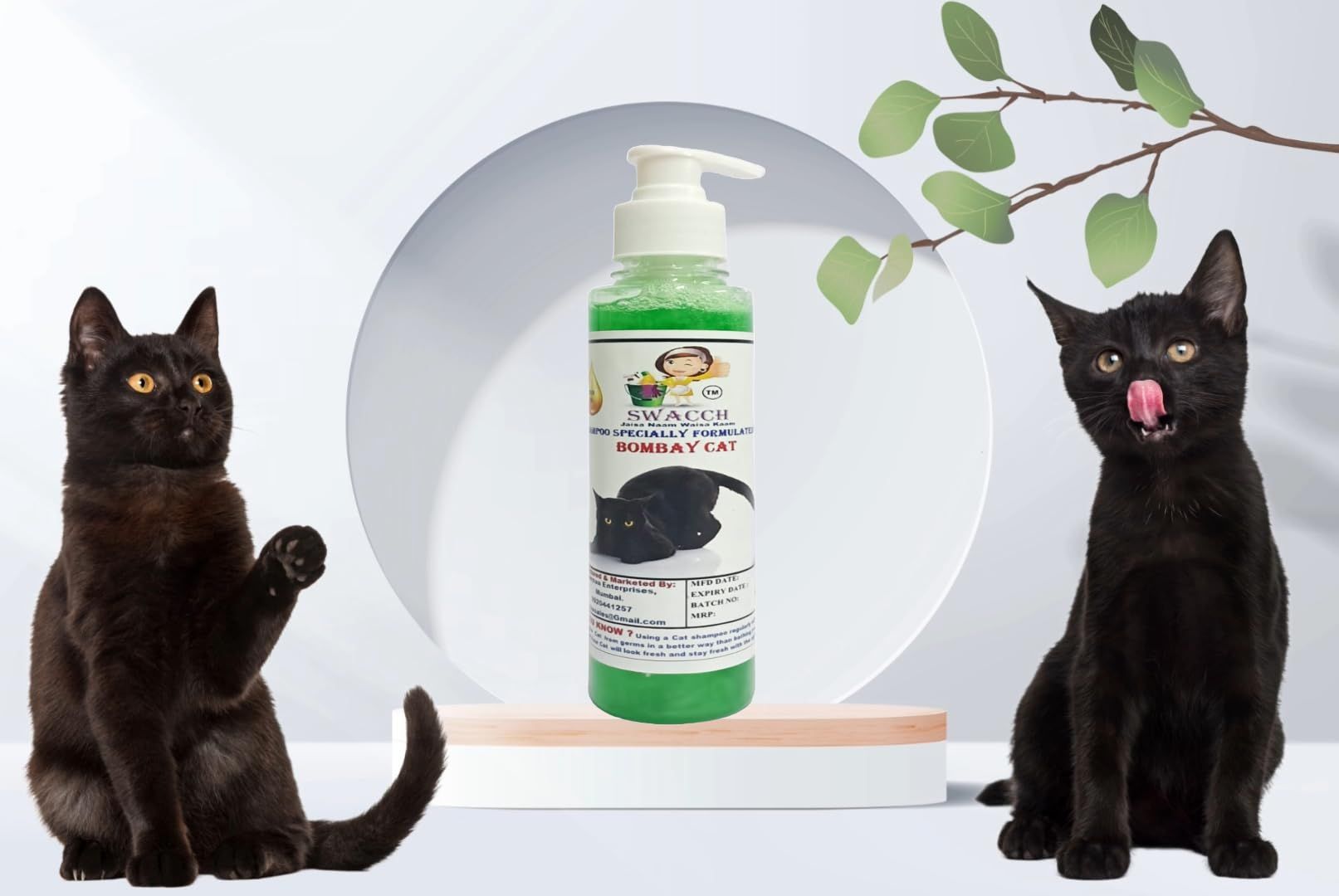 SWACCH Premium Shampoo for Bombay CAT (200ML) NEEM ALOVERA