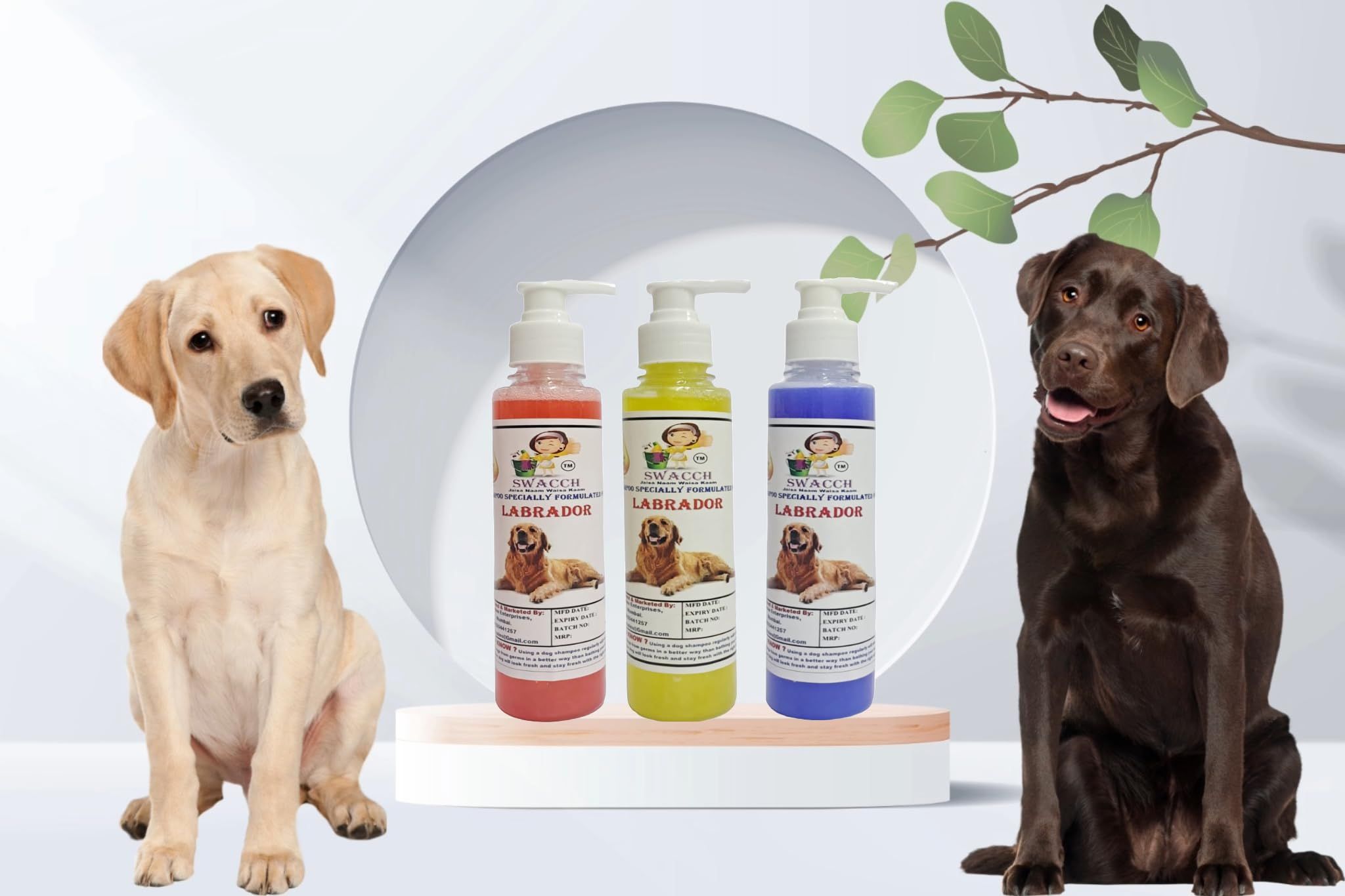 SWACCH PREMIUM SHAMPOO for LABRADOR (200ML) (COMBO PACK of 3) JASMINE, LAVENDER & LEMON