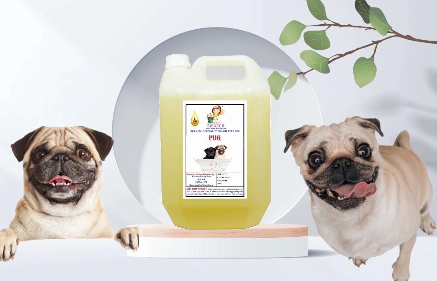 SWACCH Shampoo Specially FORMULATED for Pug (5 Litre) Lemon