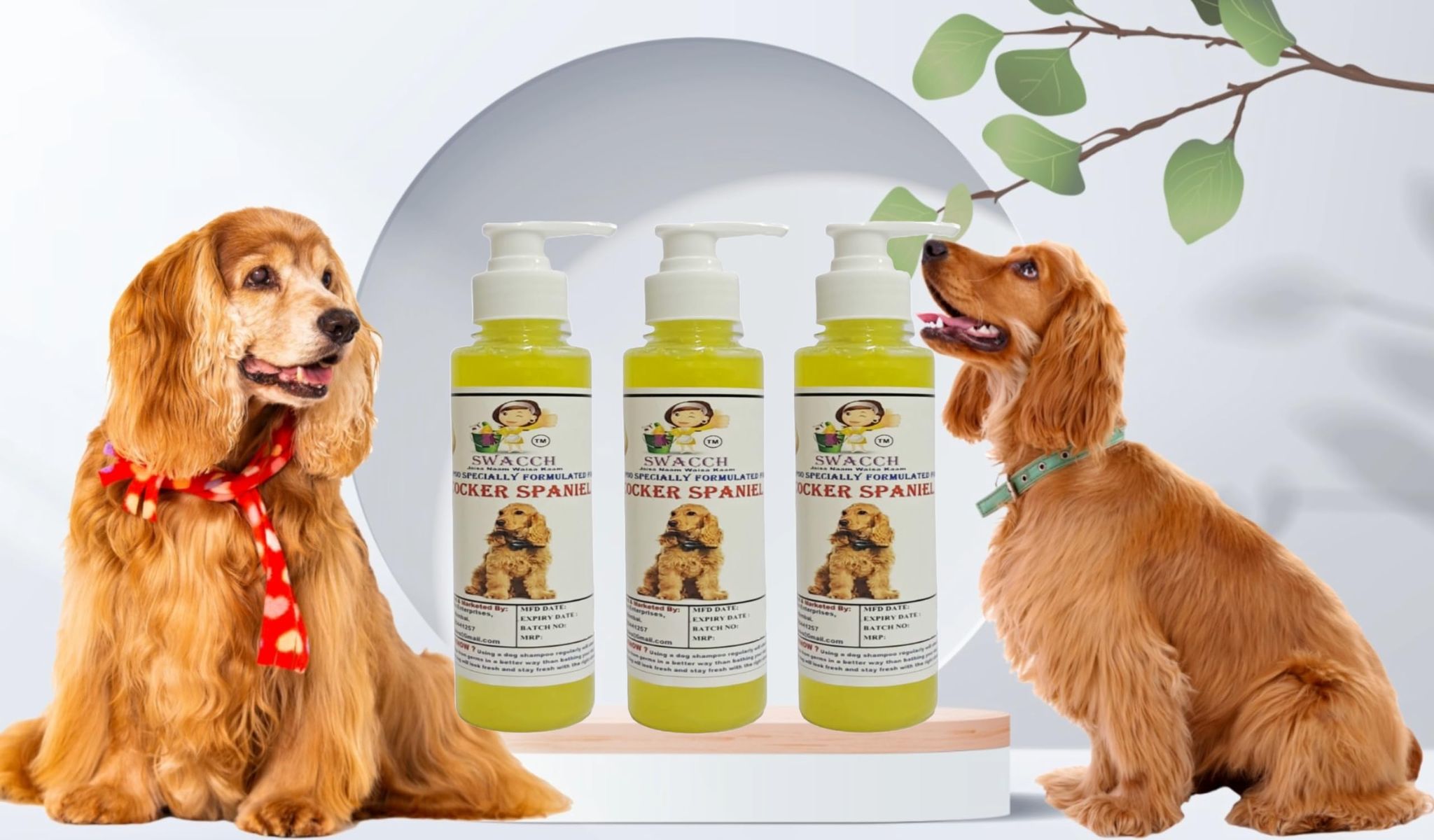 SWACCH Premium Shampoo for Cocker Spaniel (200ML) (Pack of 3) Lemon
