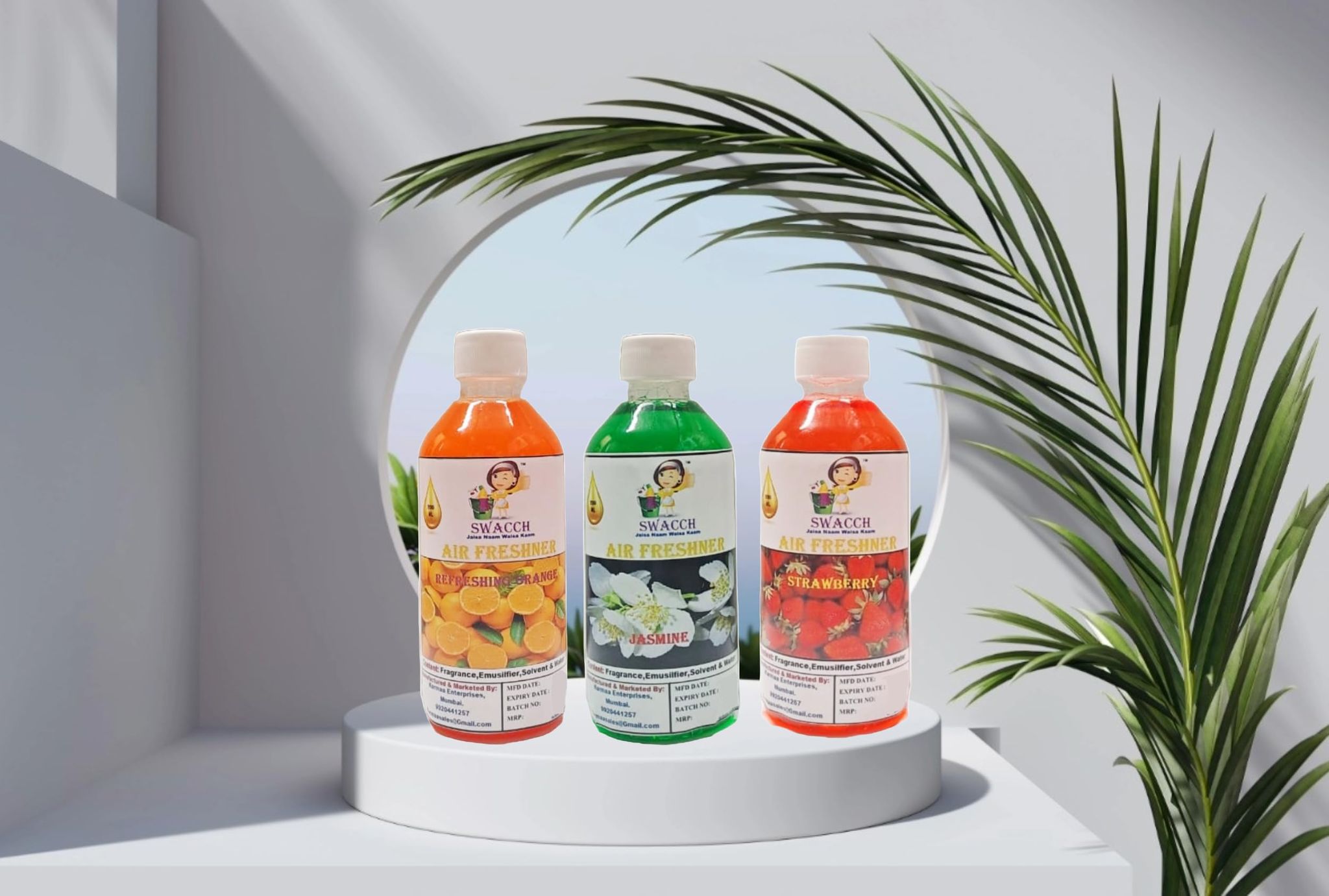 Swacch Air Freshner (200ml) (Combo Pack of 3) Orange, Jasmine & Strawberry