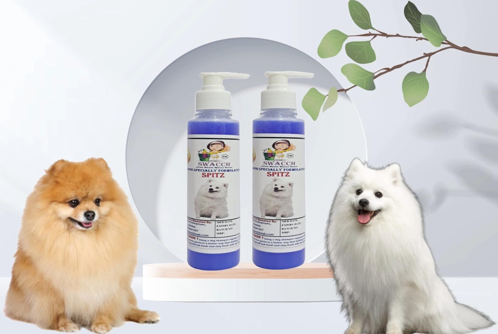 SWACCH Premium Shampoo for Spitz (200ML) (Pack of 2) Lavender
