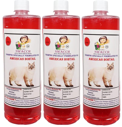 Swacch Shampoo Specially Formulated for American Bobtail (1 Litre) (Combo Pack of 3) Jasmine