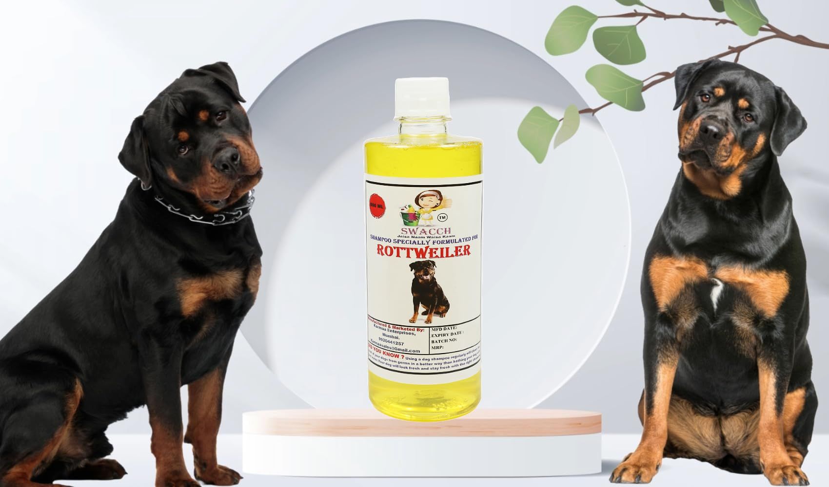 Swacch Shampoo Specially Formulated for Rottweiler (500ML) Lemon