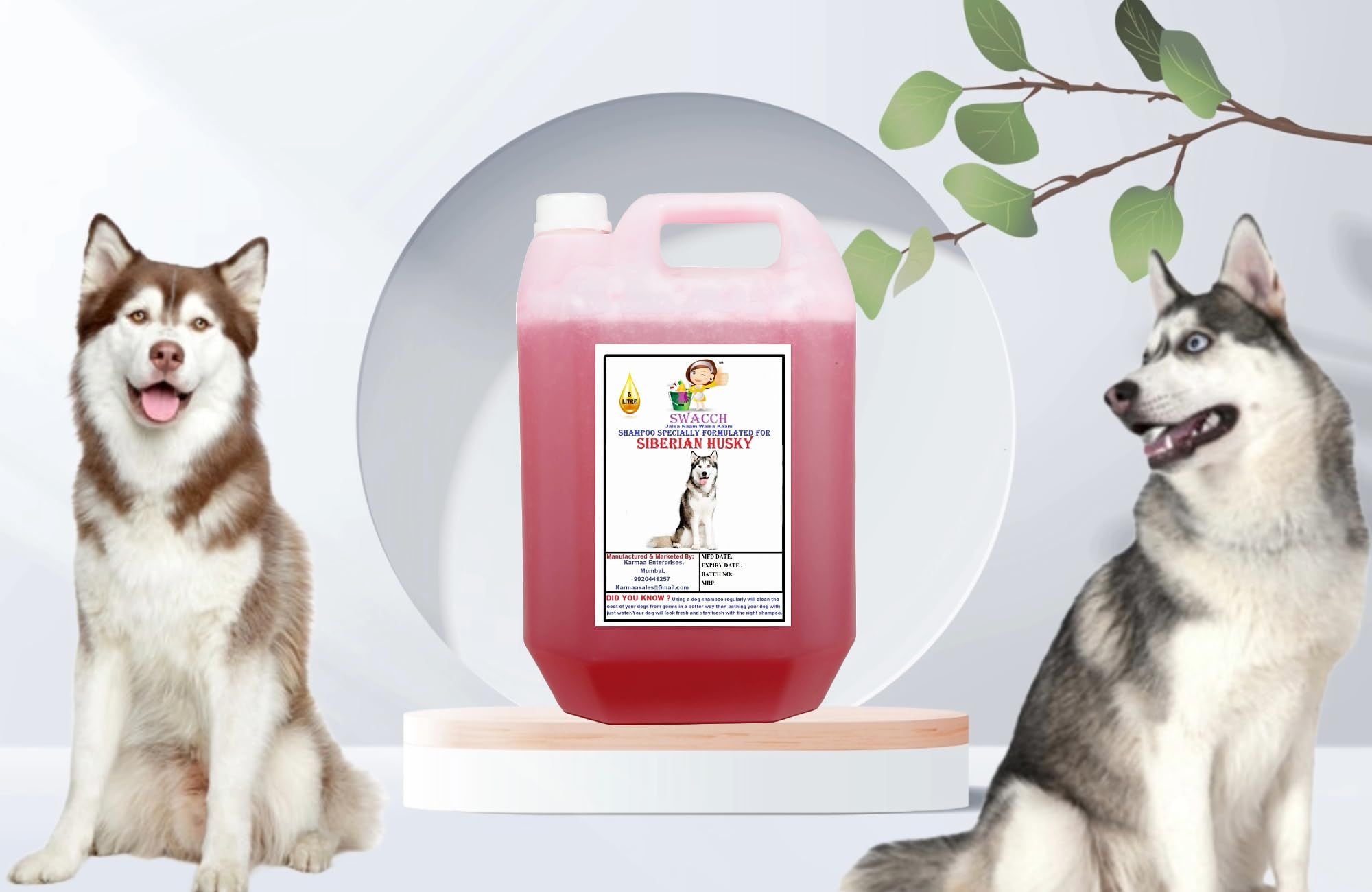 SWACCH Shampoo Specially FORMULATED for Jasmine (Siberian Husky 5 Litre)