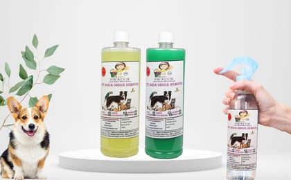 Swacch PET Aqua Odour Remover (1 Litre) (Combo Pack of 2) Lemon & Mogra