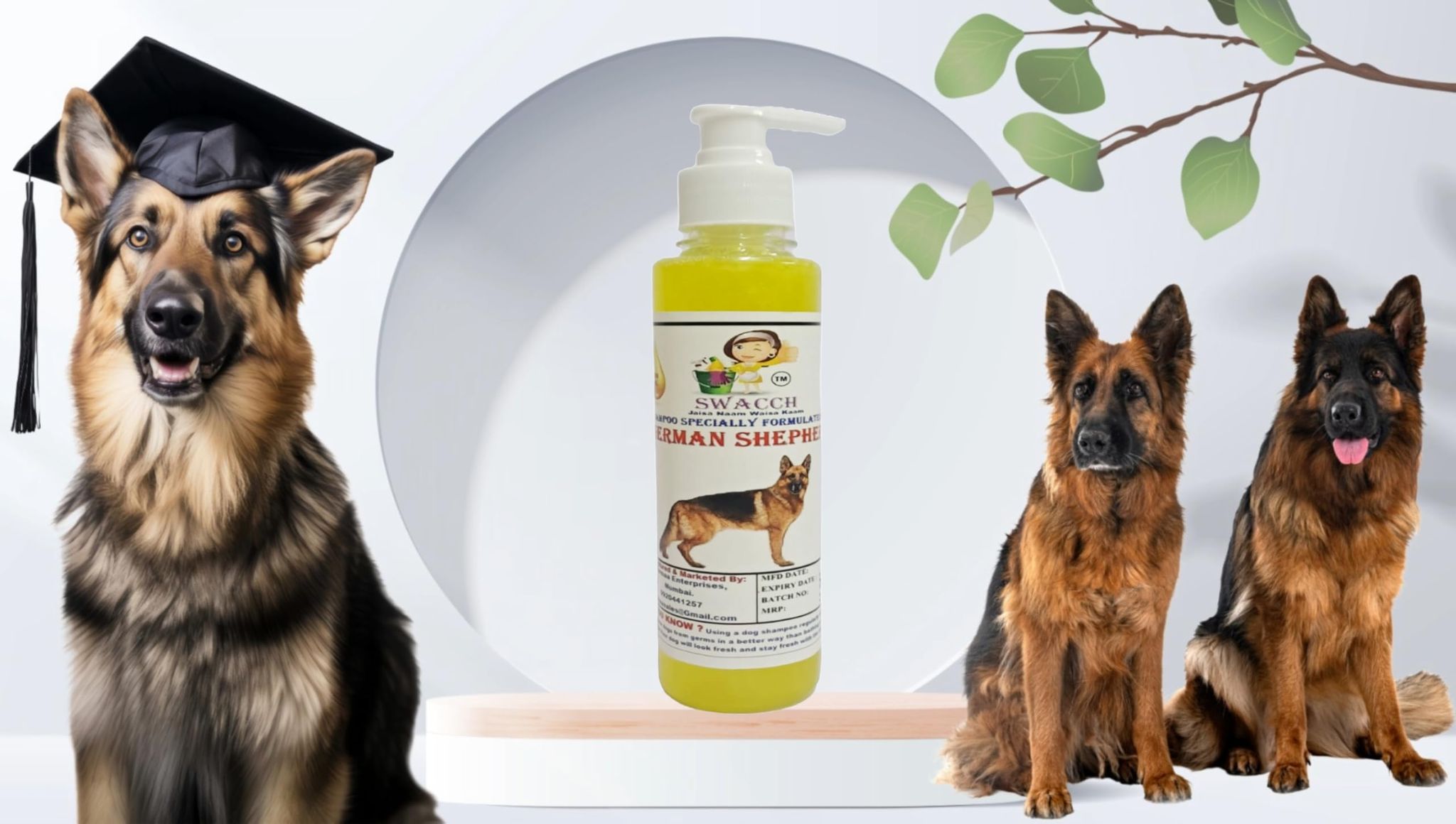SWACCH Premium Shampoo for German Shepherd (200ML) Lemon