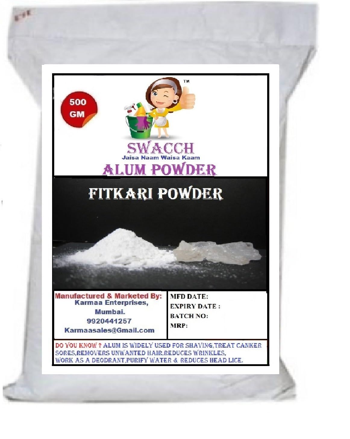 Alum Powder (Fitkari Powder) 500gm