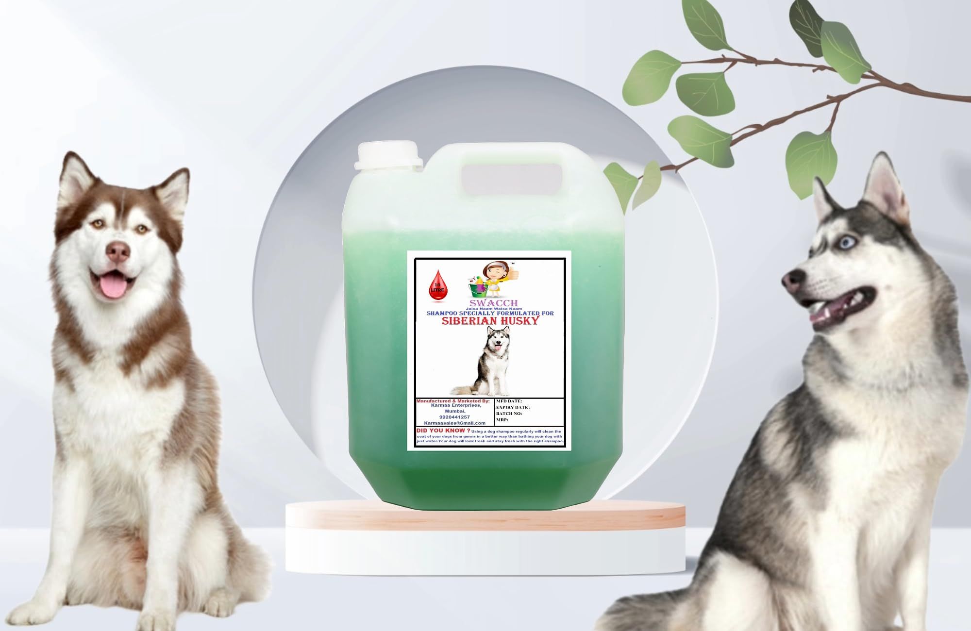 SWACCH Shampoo Specially FORMULATED for Siberian Husky (10 Litre) NEEM ALOVERA
