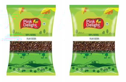 Pink Delight  | Flax (alsi) Seeds | Dried Seeds | 500 Gm Each | Pack of 2 | 1 Kg Pack