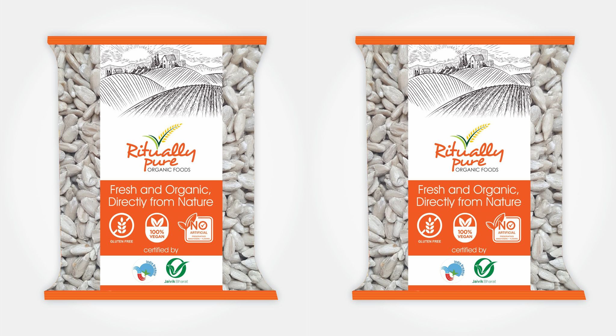 Ritually Pure 100% Organic | Sunflower Seeds | 500 Gm Each | Pack of 2 | 1 Kg Pack