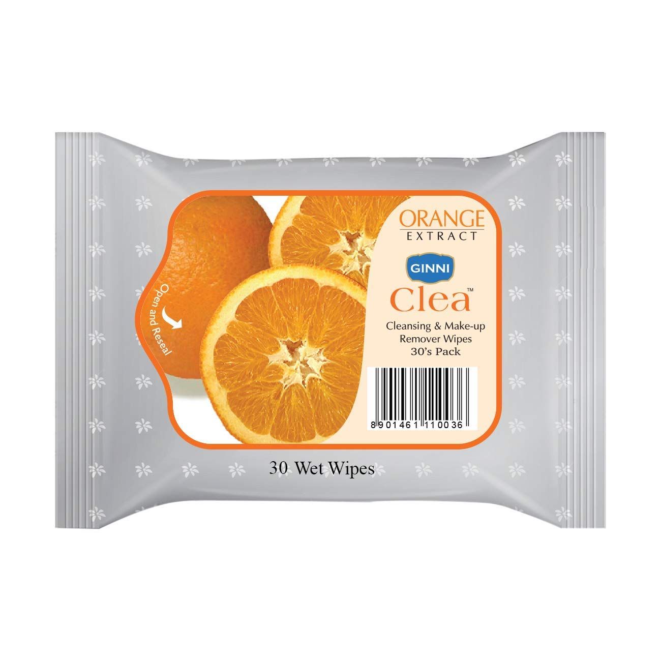 Clea Cleansing & Makeup Remover Wet Wipes (30 Wipes Per Pack) (Pack of 10) (Orange Flavour)