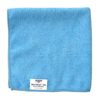 Unger MC40B SmartColor MicroWipe 16" x 16" Blue Light-Duty Microfiber Cleaning Cloth