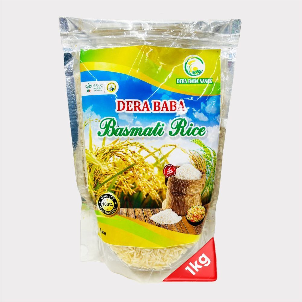 Basmati Chawal 1Kg – Dera Bera Nanak Premium Long Grain Rice for Kheer & Biryani. 