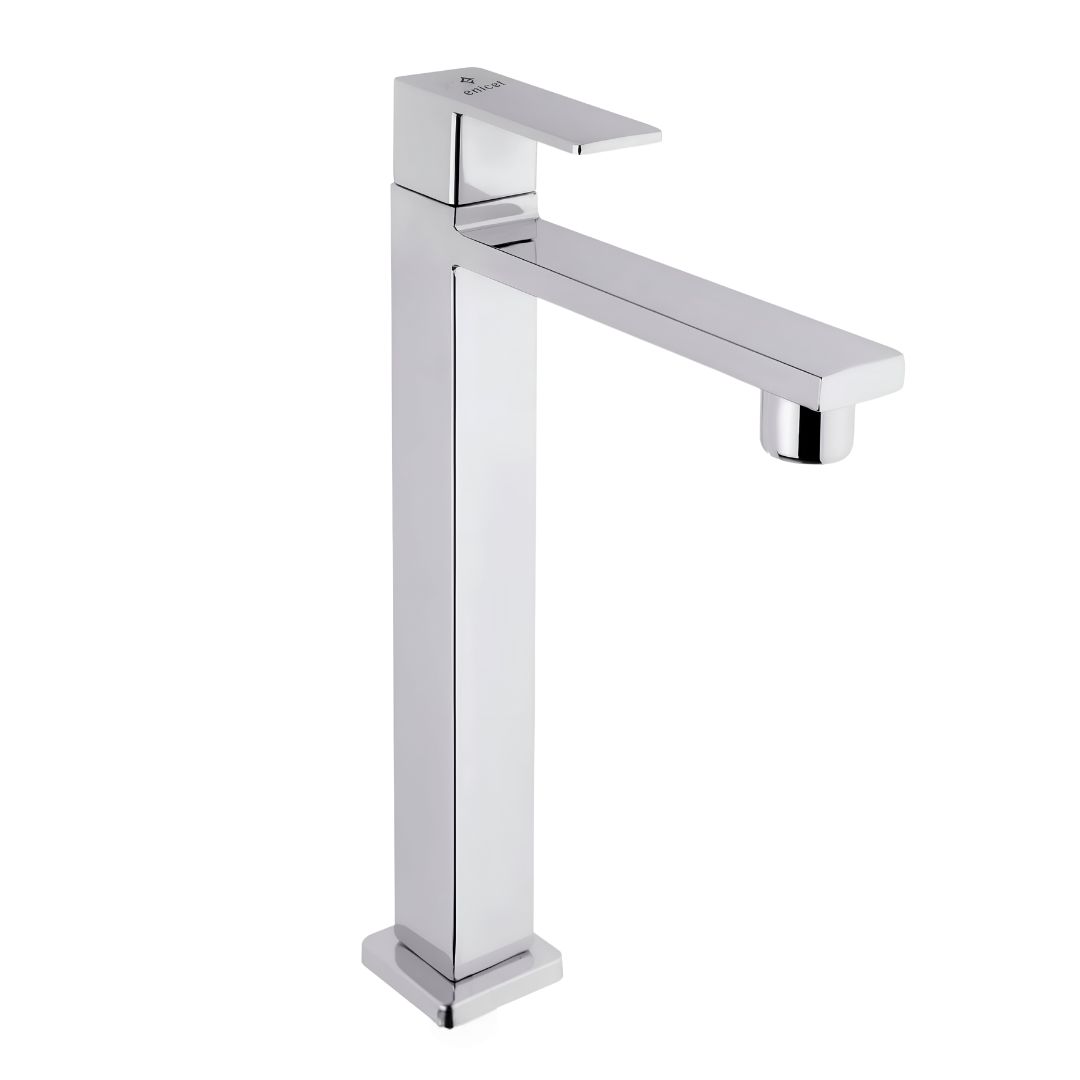 Enicet 12 Inch High Neck Pillar Tap, Brass Build, Tall Body Tap, Sink Tap For Bathroom