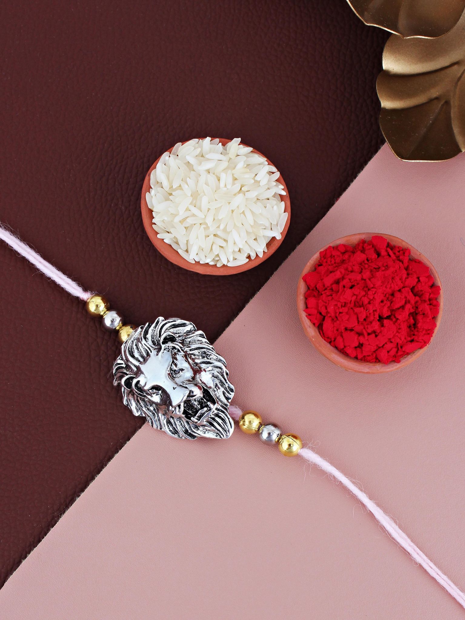 Lucky Jewellery Designer Oxidised Silver Rakhi - Rakshabandhan Lion Design Rakhee Bracelet for Brother/Bhaiya/Bhai/Bhabhi - Pack of 1 (140-CHR1-1175-S-1)