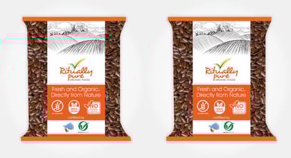 Ritually Pure 100% Organic | Flax (alsi) Seeds | 500 Gm Each | Pack of 2 | 1 Kg Pack