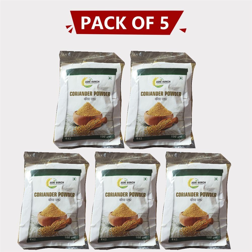 Fresh Coriander Powder 500gm (5 x 100 gm) by Agri Bunch Krishi Producer – Farm-Fresh, Natural & Made by Farmers. 
