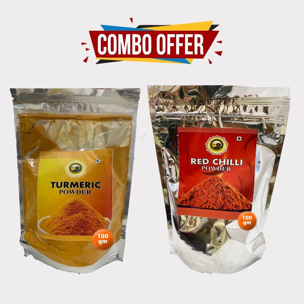 Combo Pack of Turmeric and Red Chilli Powder