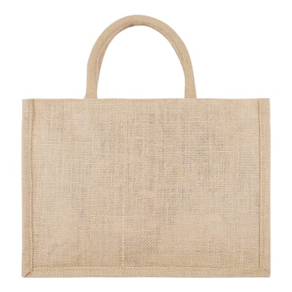 Raiganj Crafts : Jute Totes Bags for Women & Men Shopping Tote Bag Grocery Bags Travel Bag / Bag for Shopping/Tiffin/Picnic/Grocery/Gym Hand Bag with Zip and Jute Handle
