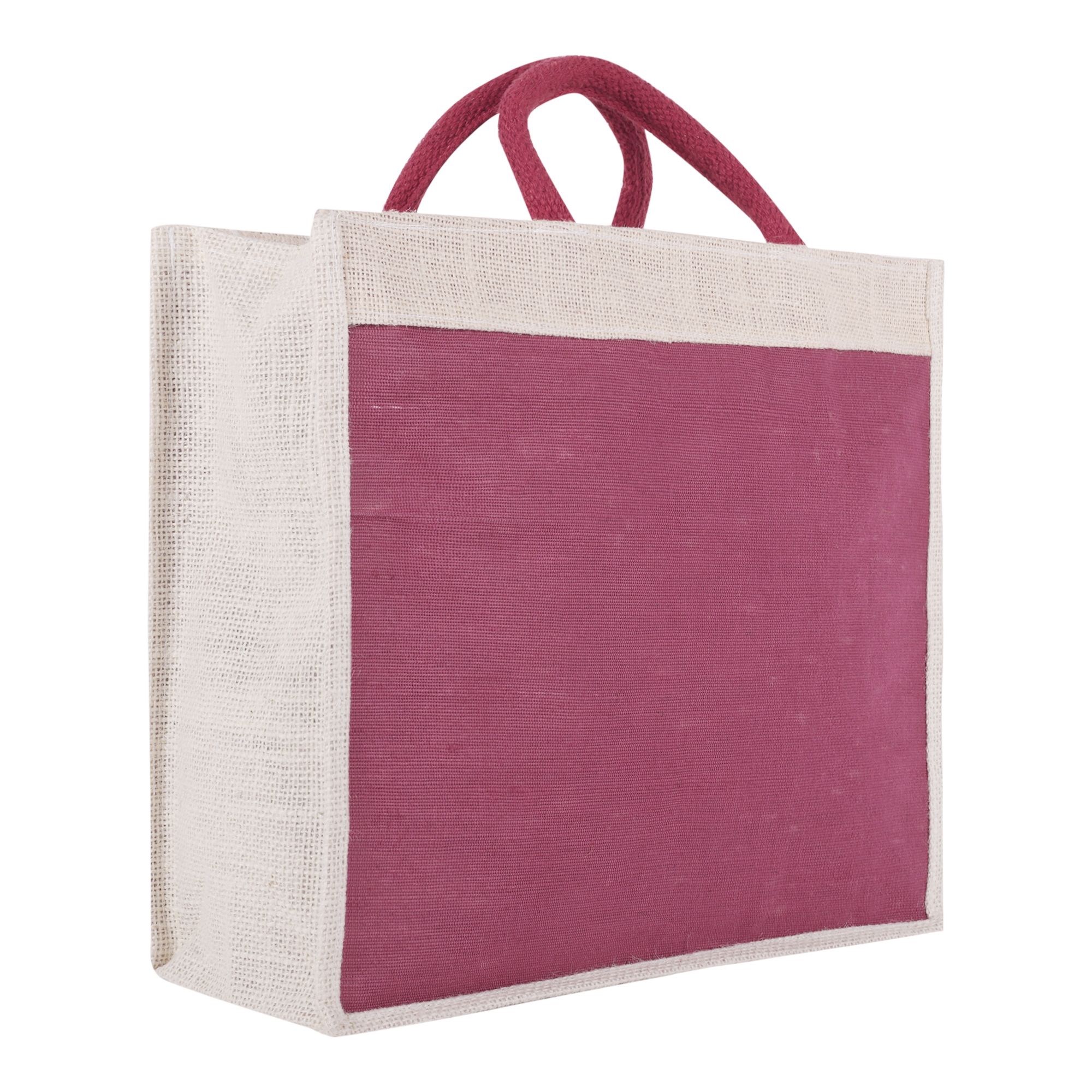 Raiganj Crafts : Jute Totes Bags for Women & Men Shopping Tote Bag Grocery bags Travel Bag / Bag for Shopping/Tiffin/Picnic/Grocery/Gym Hand Bag with Zip and Jute Handle