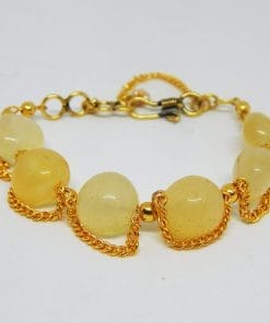 GEMSTONE YELLOW AVENTURINE TUMBLE SOLAR PLEXUS CHAKRA BRACELET