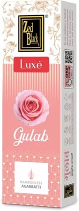 Zed Black Bamboo Less Luxe Series Incense Sticks (Approx 70 Agarbatti Sticks Per Pack)  Gulab