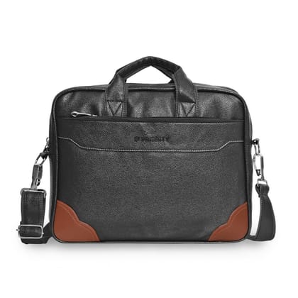 Priority Faux Leather Laptop Bag for Men and Women | Messenger Bag for Unisex | Solid Shuolder Bag | Office | Travel | Working | Fits Upto 14 Inch