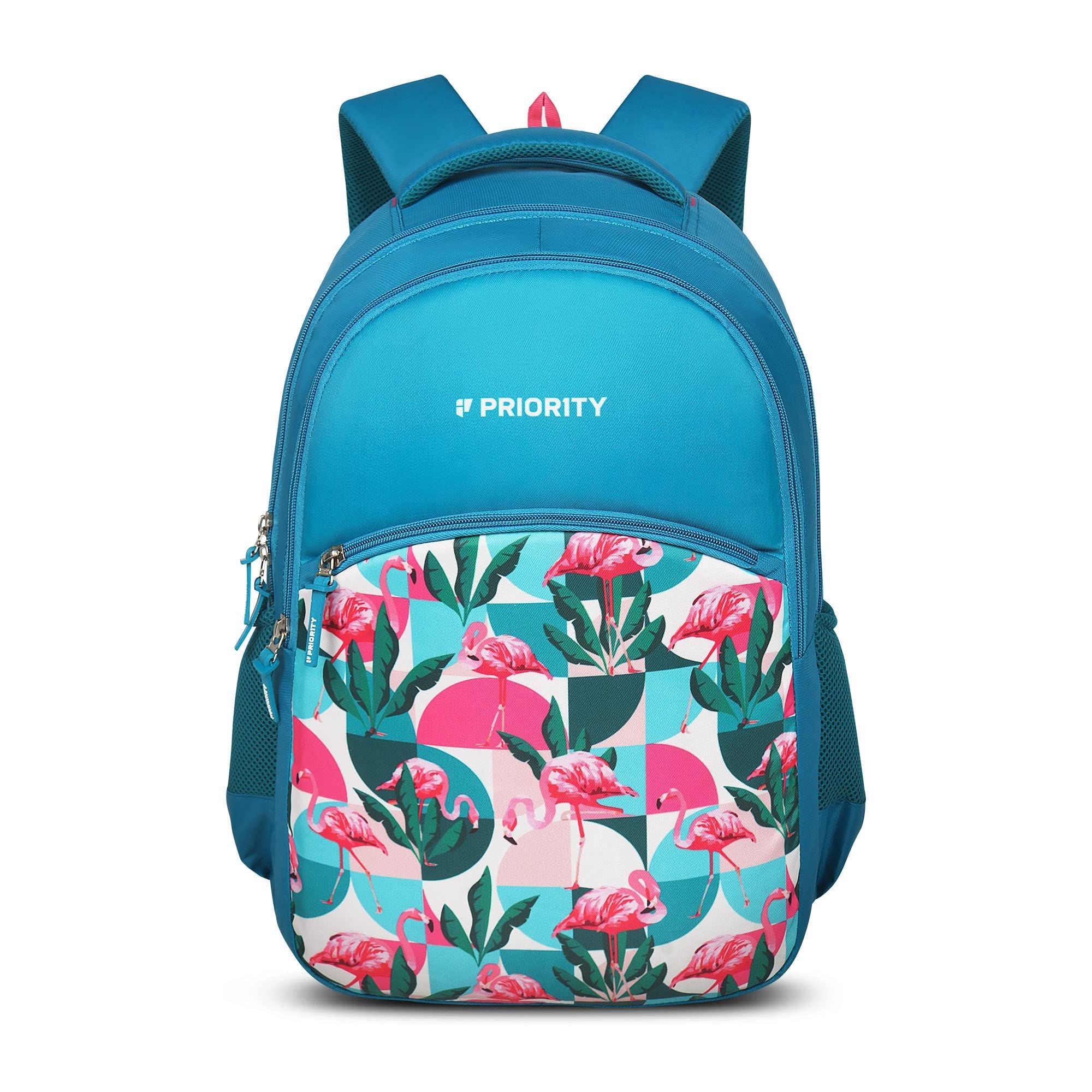 Priority Achiever 001 35 Liters Mint Green Polyester Stylish College Bag | Printed Backpack Unisex Bag for College Office Suitable for Men & Women (25885)