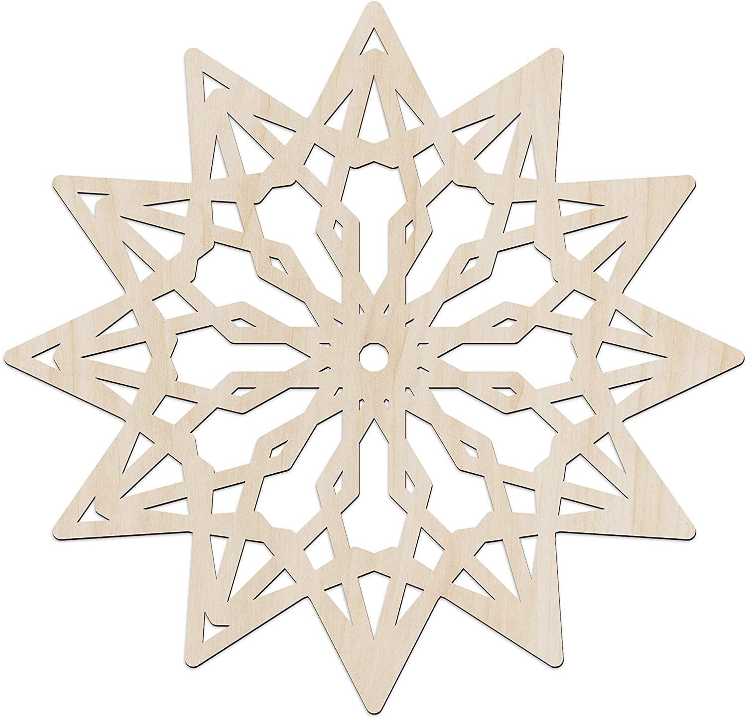 Haoser Mandala Wooden Wall Art, Whirl Look Lattice Abstarct Geometric, Birch Wood Plywood Rustic Wall Art Accent for Hallway Bedroom Living Room Cafes and Offices (Mandala Design-27_30CM)