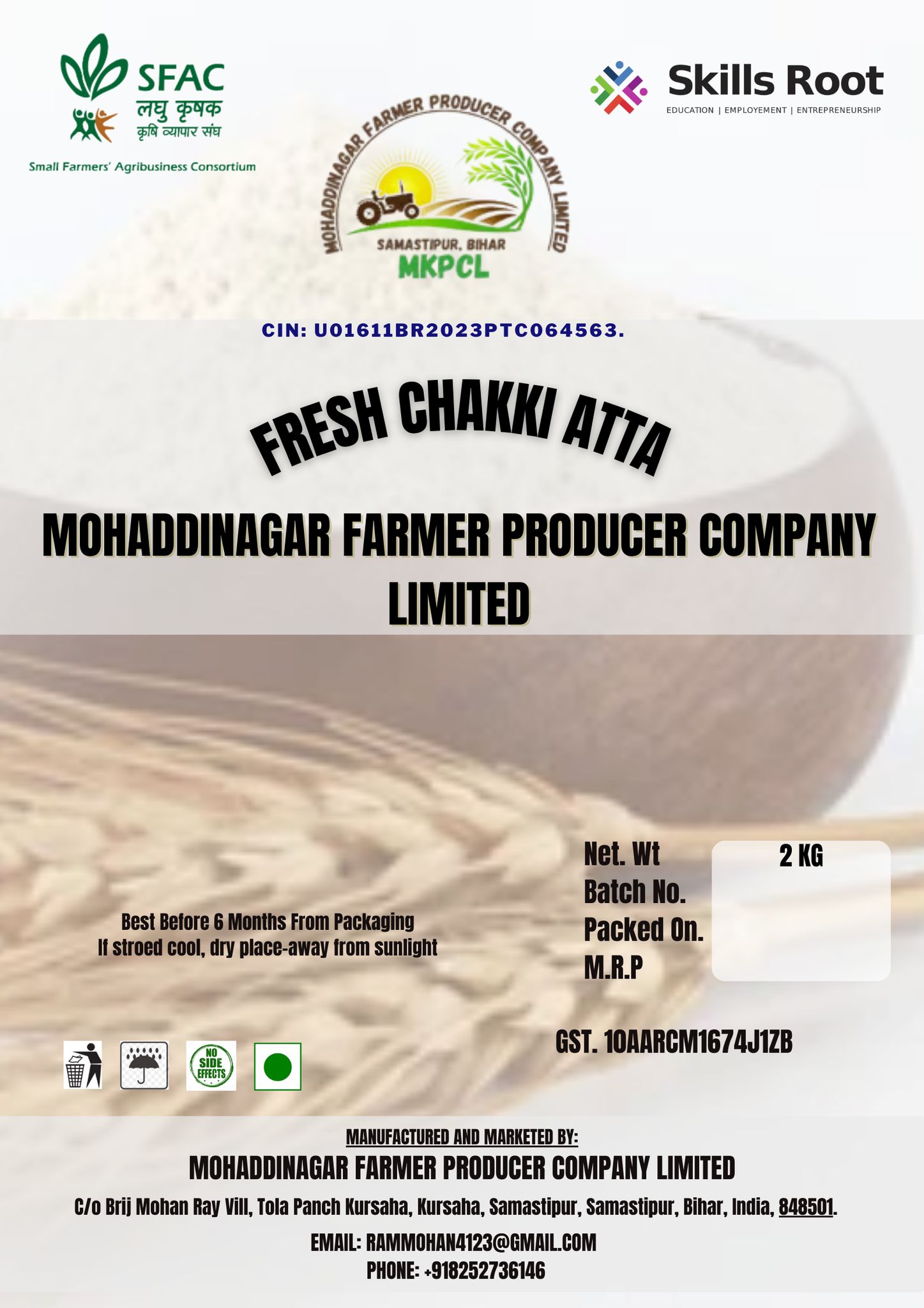 Mohaddinagar Fresh Chakki Atta - 2 Kg