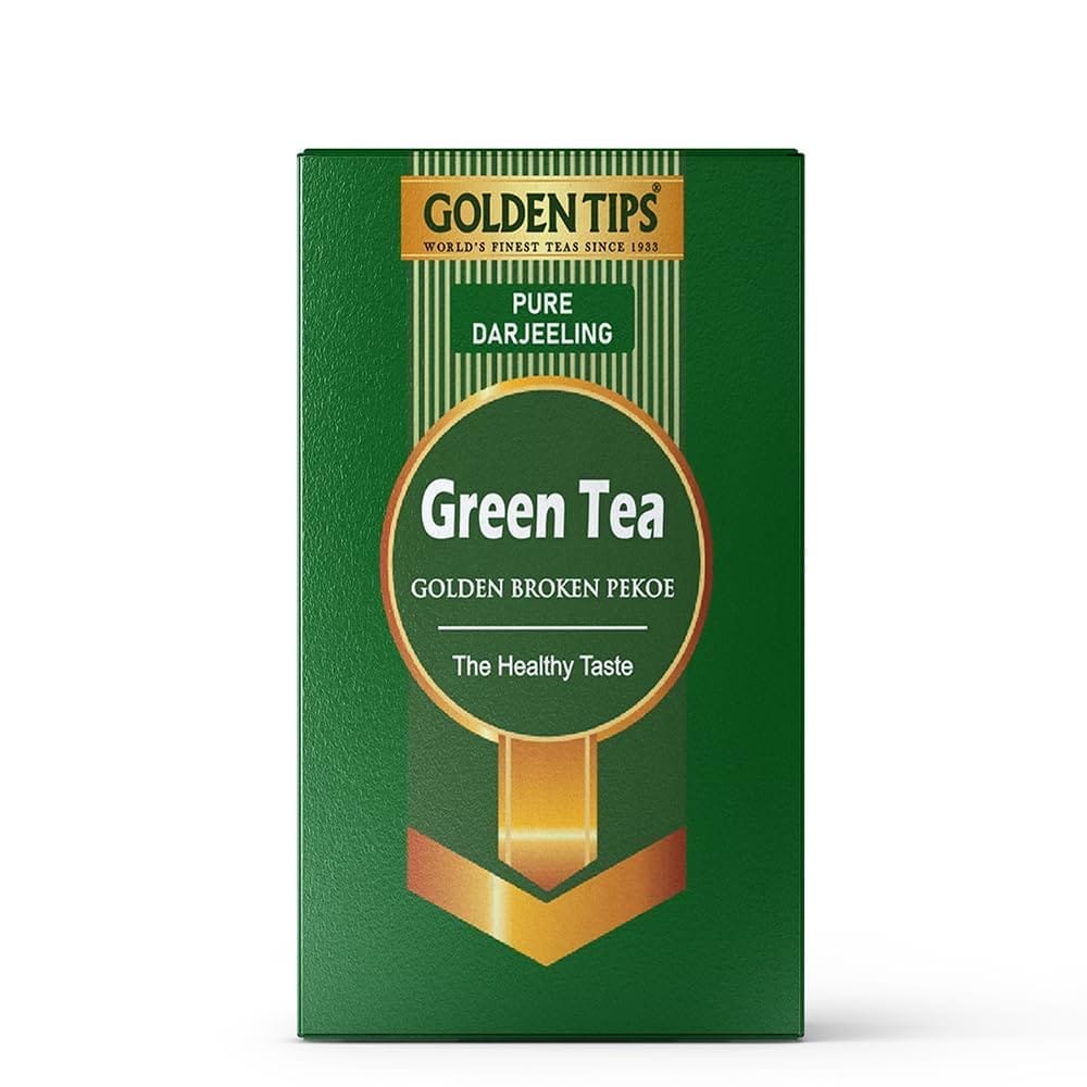 Golden Tips Whole Leaf Tea Sourced from Darjeeling Green Tea Teabags, Refreshing & Aromatic, Rich in Antioxidants, (25 Bags, 50 Gram)