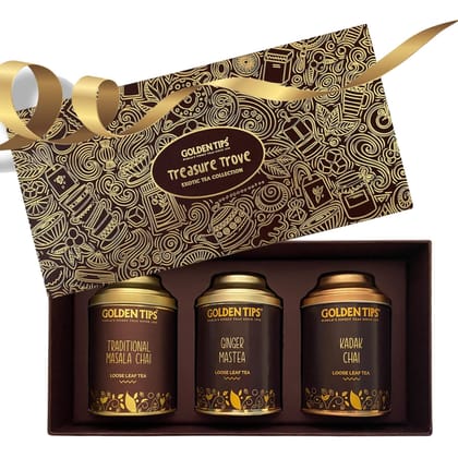 Golden Tips Gift Boxes Combo Traditional Masala Chai, Ginger Mastea, Kadak Chai (450 gram-225 Cups) Golden Tips Gift Boxes Combo Traditional Masala Chai, Ginger Mastea, Kadak Chai (450 gram-225 Cups)