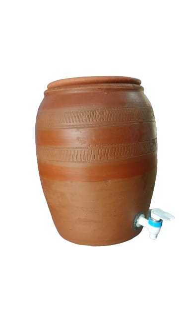 Handmade Earthen Clay Water Pot with Lid