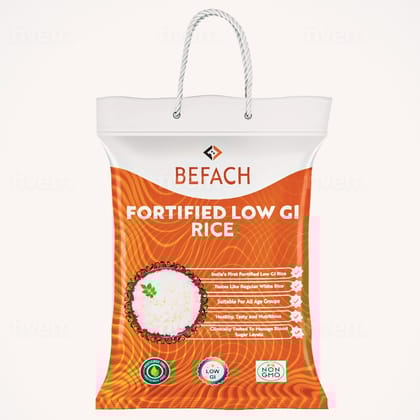 Befach - Fortified Low GI Rice | Certified by National Institute of Nutrition | Low Sugar | No Pesticides, Non GMO, Perfect for Diet & Diabetic People