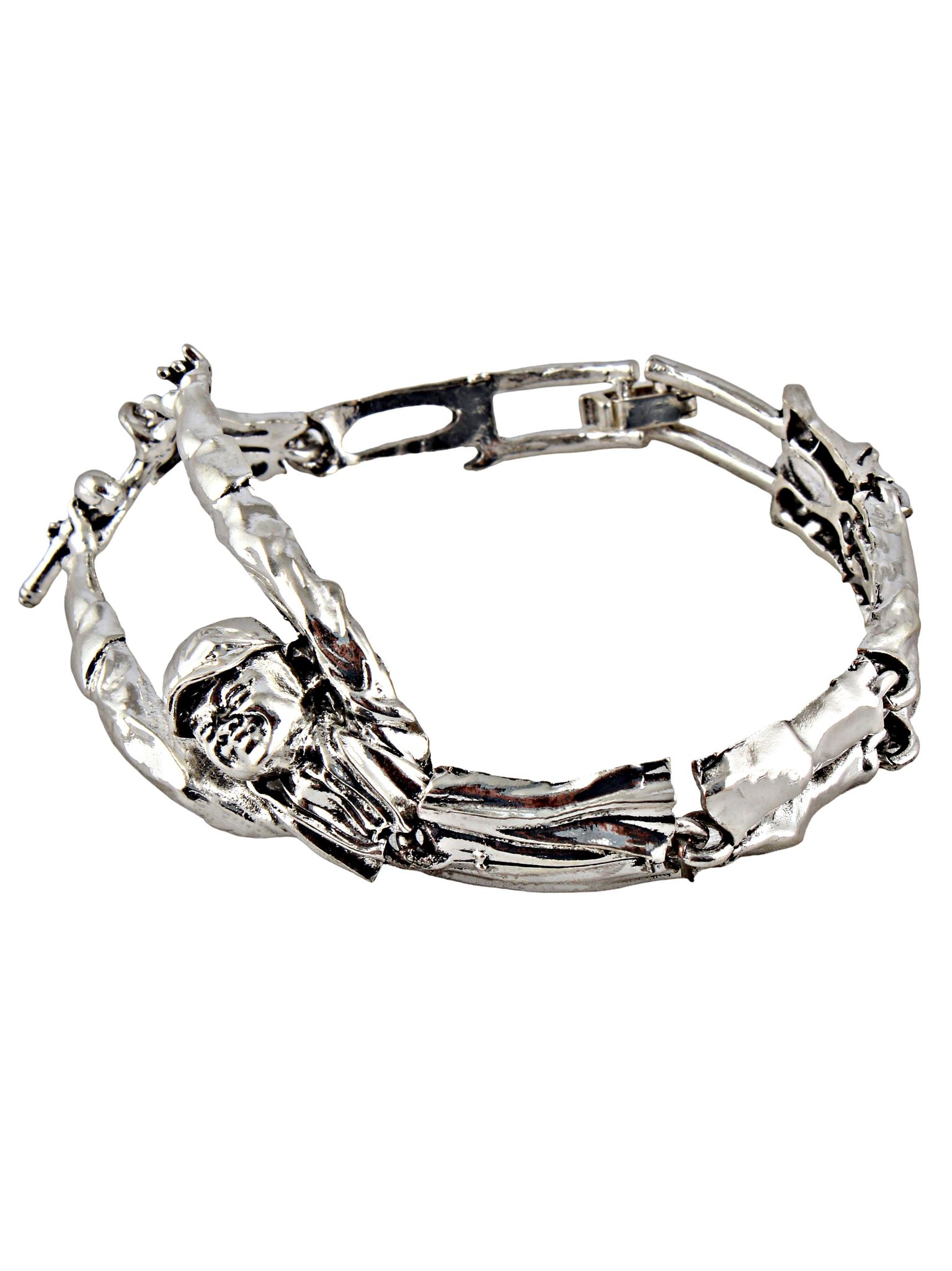 LUCKY JEWELLERY Fashion Jewellery Stylish Black Metal Bracelets Silver Oxidised Adjustable Wrist Bracelet for Men & Women (250-CHB2O-1235)