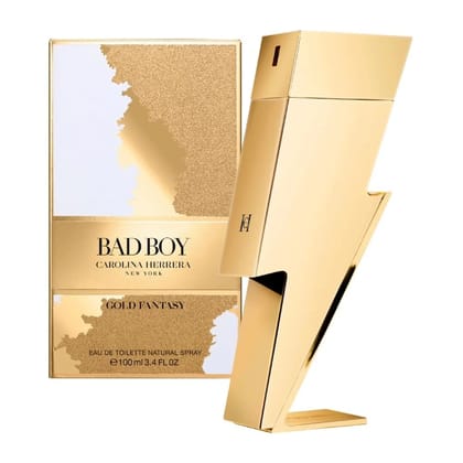 Carolina Herrera Bad Boy Gold Fantasy, Eau De Toilette, 100ml Men Perfume Spray Braded Scent Carolina Herrera Bad Boy Gold Fantasy, Eau De Toilette, 100ml Men Perfume Spray Braded Scent