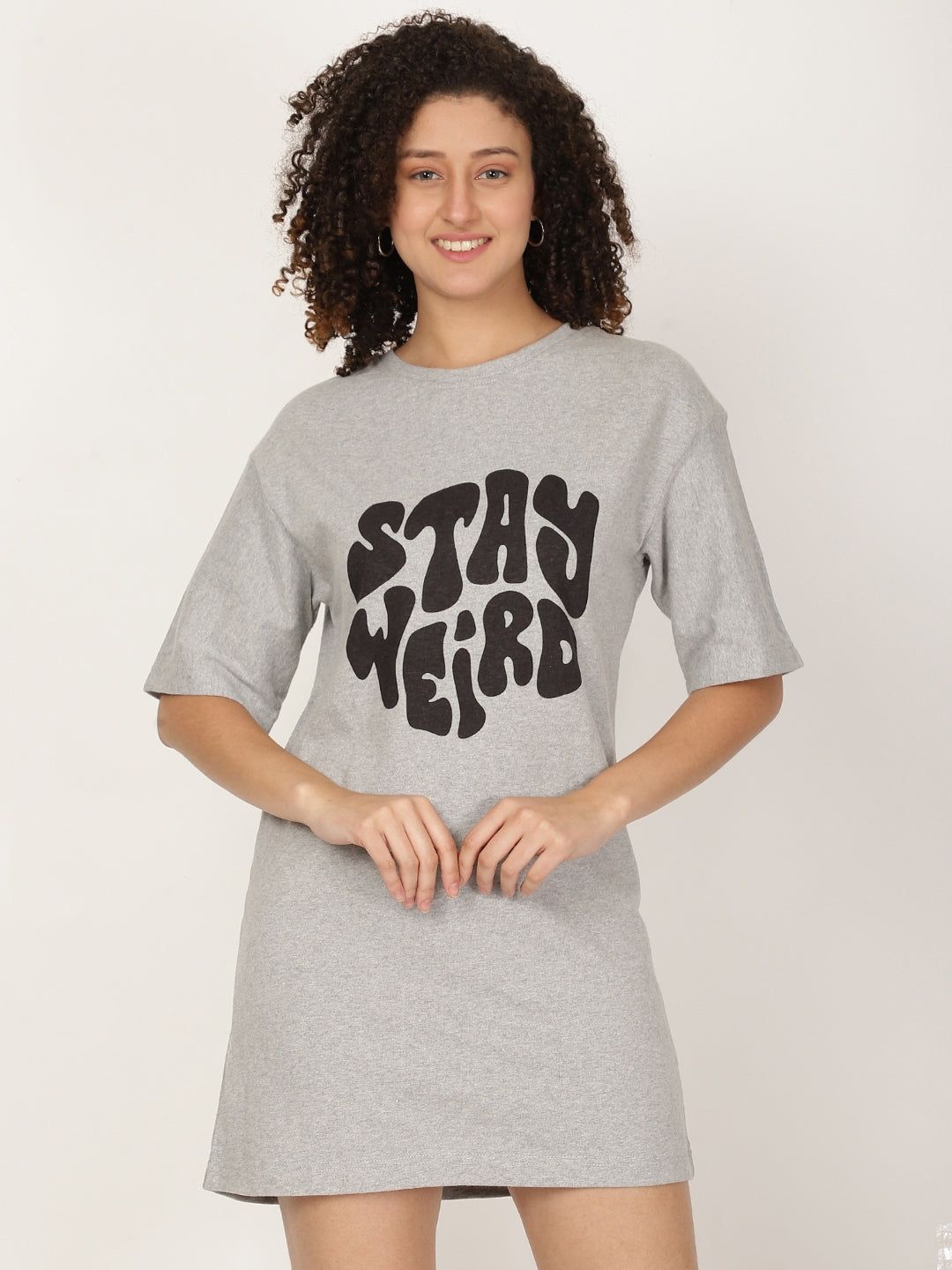 Stay Weird Typography T-shirt Dress