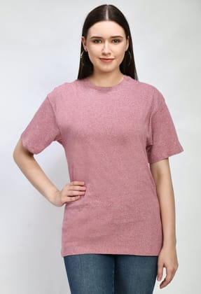 Peach Color Oversized T-Shirt Type Top