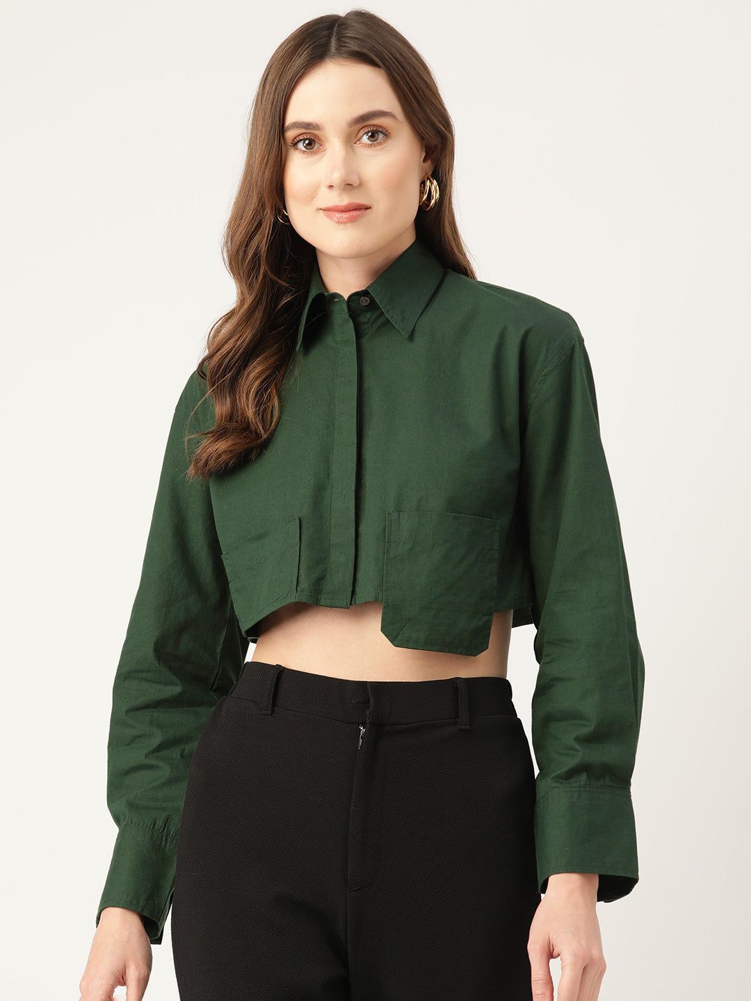 Shirt Style Crop Top